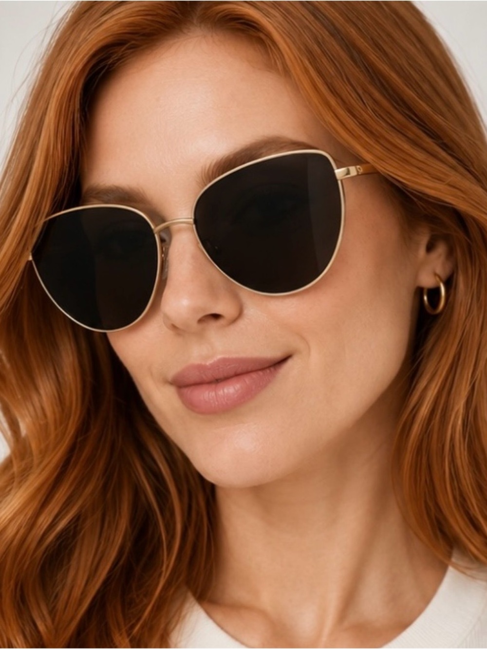 Derek Lam Gold Frame Sunglasses with Black Lenses